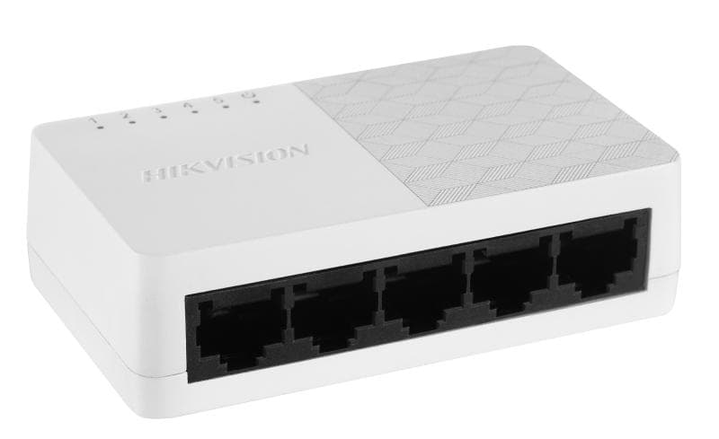 HIKVISION Hikvision DS-3E0105D-O, Switch No Administrable de 5 Puertos 10/100 Mbps para Escritorio