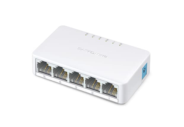 MERCUSYS SWITCH MERCUSYS MS105 DE 5 PUERTOS 10/100MBPS DE DISEÑO COMPACTO E INSTALACIÓN FLEXIBLE PARA ESCRITORIO