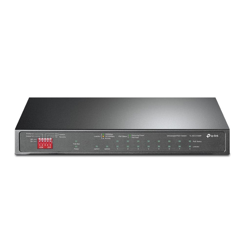 TP-LINK Switch de Escritorio TP-LINK TL-SG1210MP, Negro, 9 Puertos RJ45 - 1 Puerto SFP/RJ45