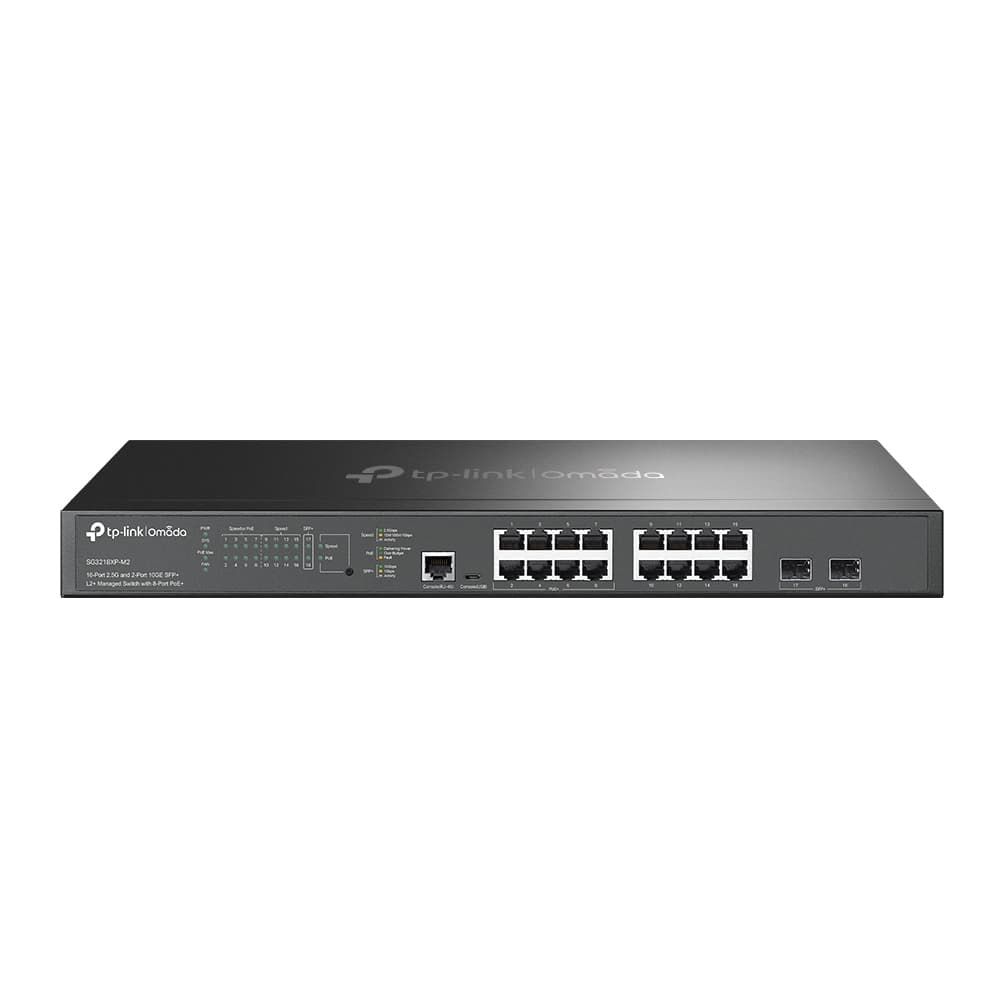 TP-LINK Switch Omada L2+ de 16 puertos a 2.5G y 2 SFP+ a 10G, con 8 PoE+