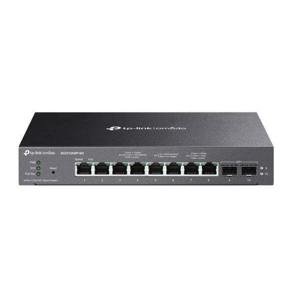 Omada Conmutador inteligente Omada de 8 puertos 2.5GBASE-T y 2 puertos 10GE SFP+ con 8 puertos PoE+