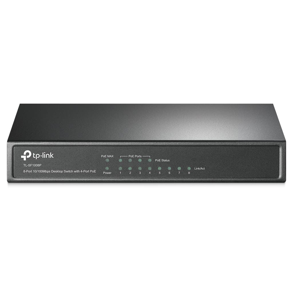TP-LINK Switch POE TP-LINK TL-SF1008P, Negro, 53 W, 8 puertos