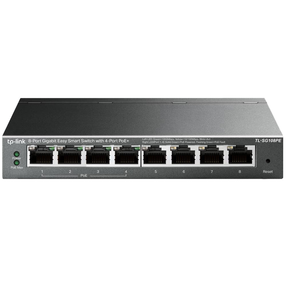 TP-LINK Switch TP-LINK TL-SG108PE, Negro, 15,4 W, 8