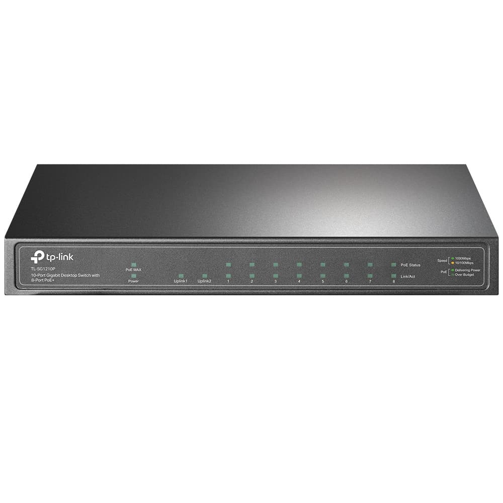 TP-LINK Switch no Administrable de 10 Puertos Gigabi TP-LINK TL-SG1210P, Gris, RJ45, 9