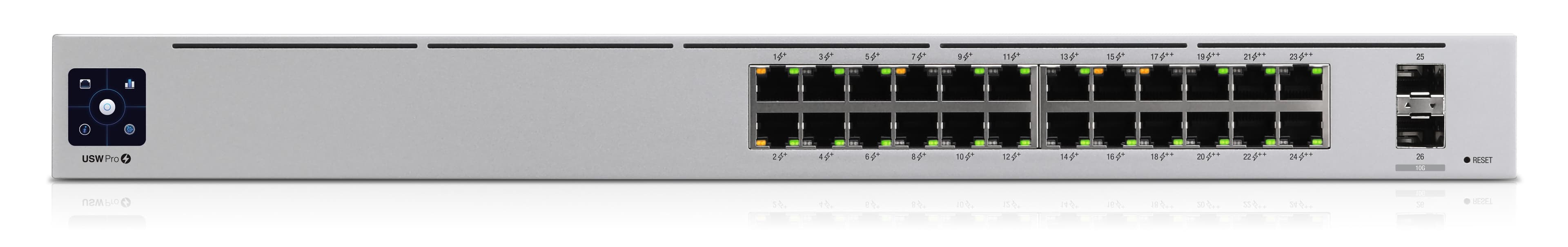 UBIQUITI Switch UBIQUITI USW-PRO-24-POE, Plata, 400 W, 24 + 2 SFP