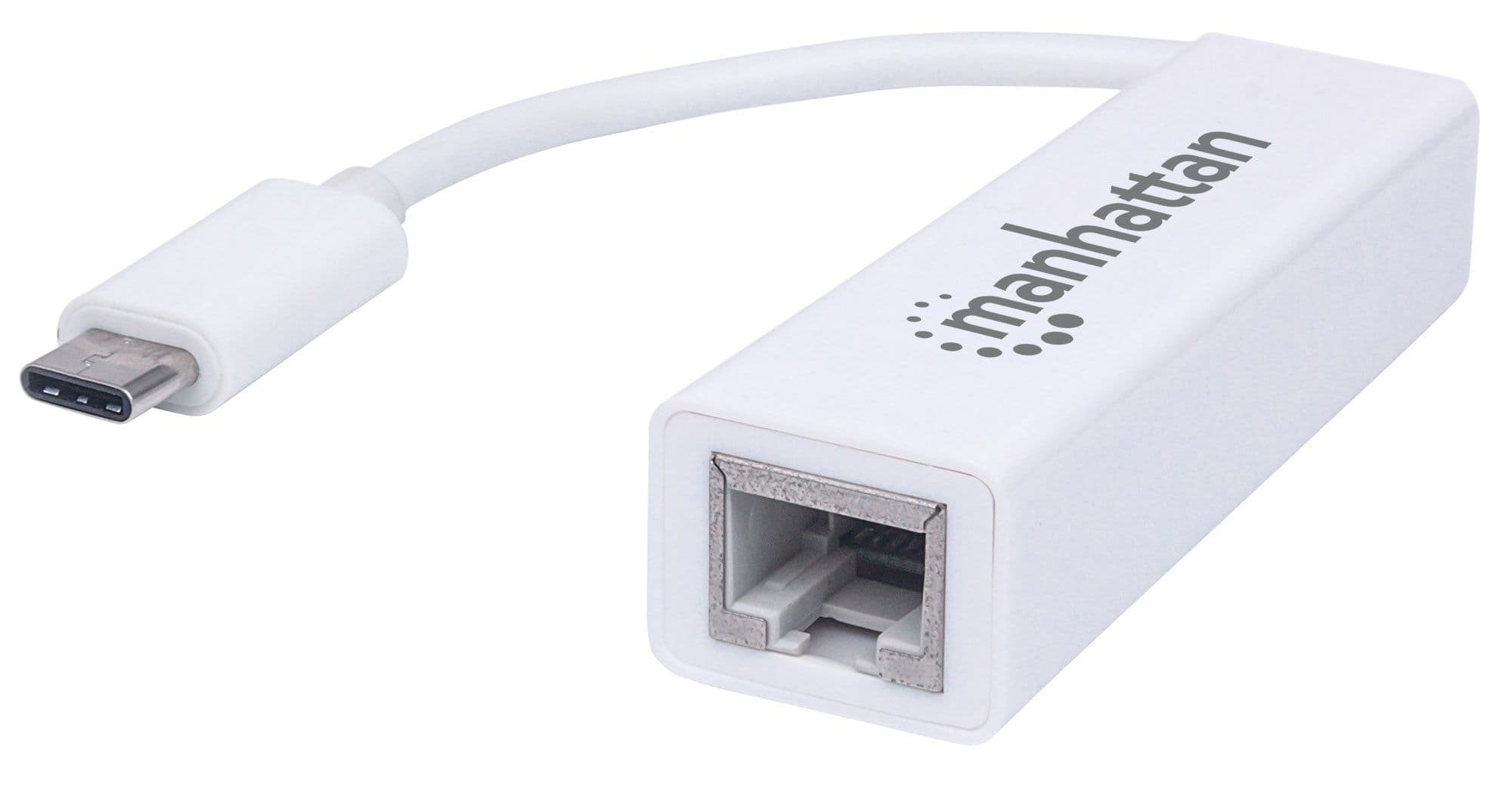 MANHATTAN 507585 Adaptador de USB Tipo C a Red Gigabit, compatible con MacBook y Chromebook Pixel.