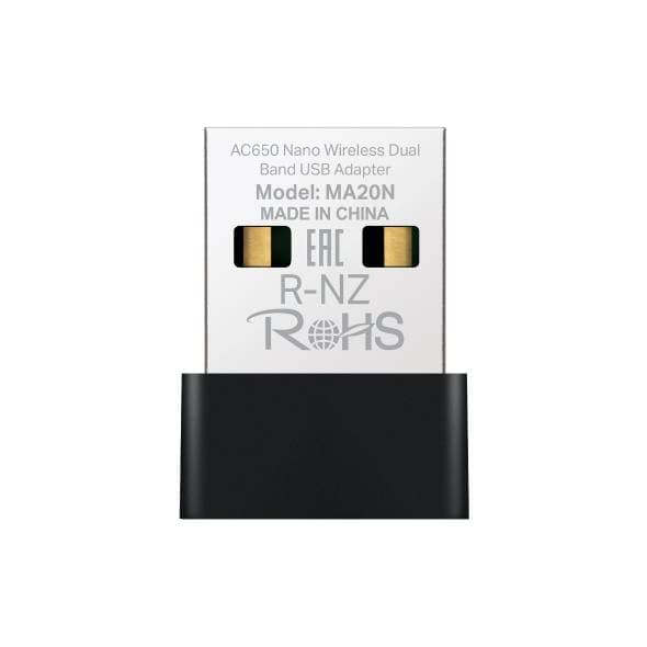 MERCUSYS Adaptador USB inalámbrico nano de doble banda AC650 (HMA20N) Velocidad Wi-Fi Velocidades de hasta 433 Mbps (5 GHz) + 200 Mbps (2,4 GHz).