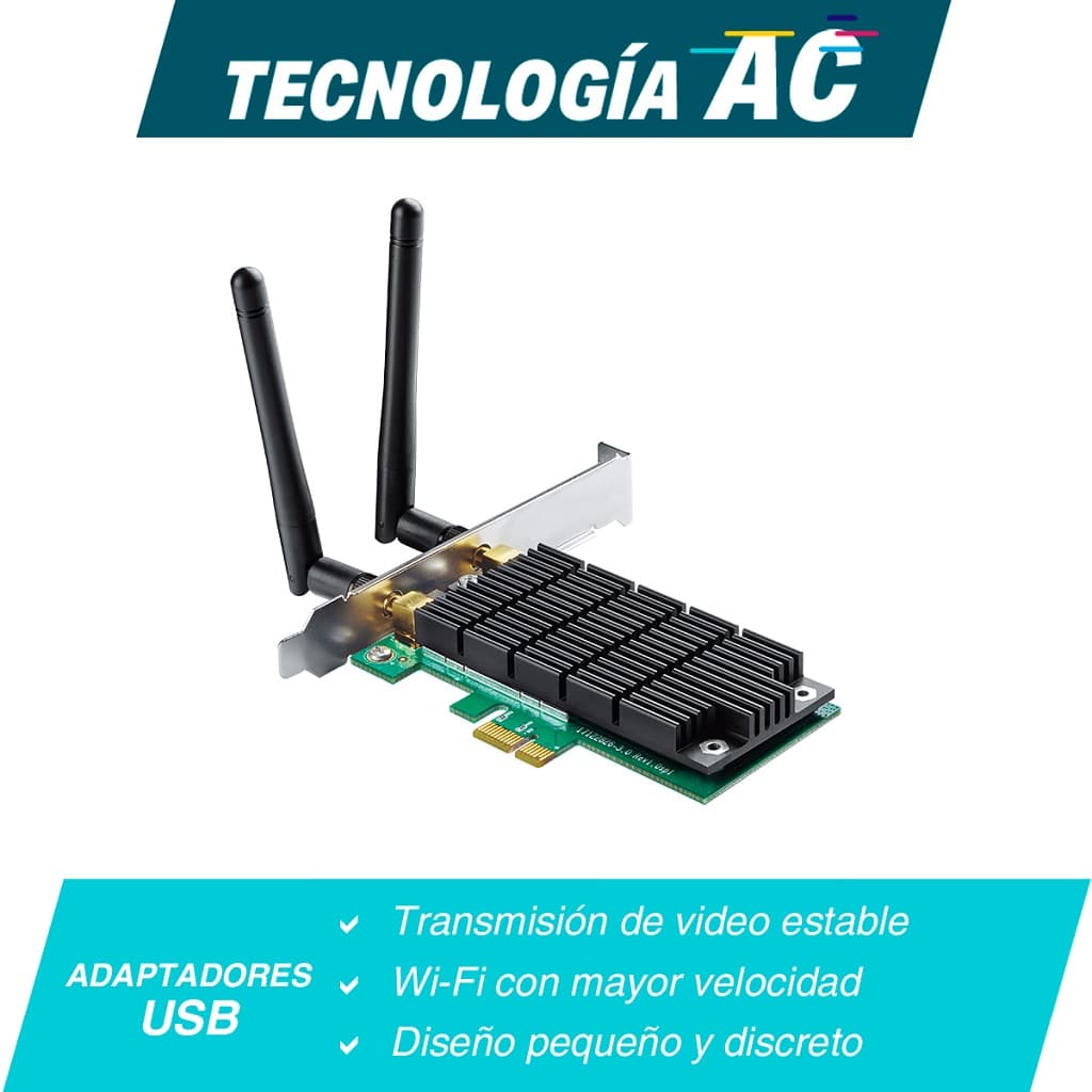 TP-LINK TARJETA DE RED PCI-EXPRESS WIFI DE DOBLE BANDA TP-LINK ARCHER T4E MIMO Y BEAMFORMING