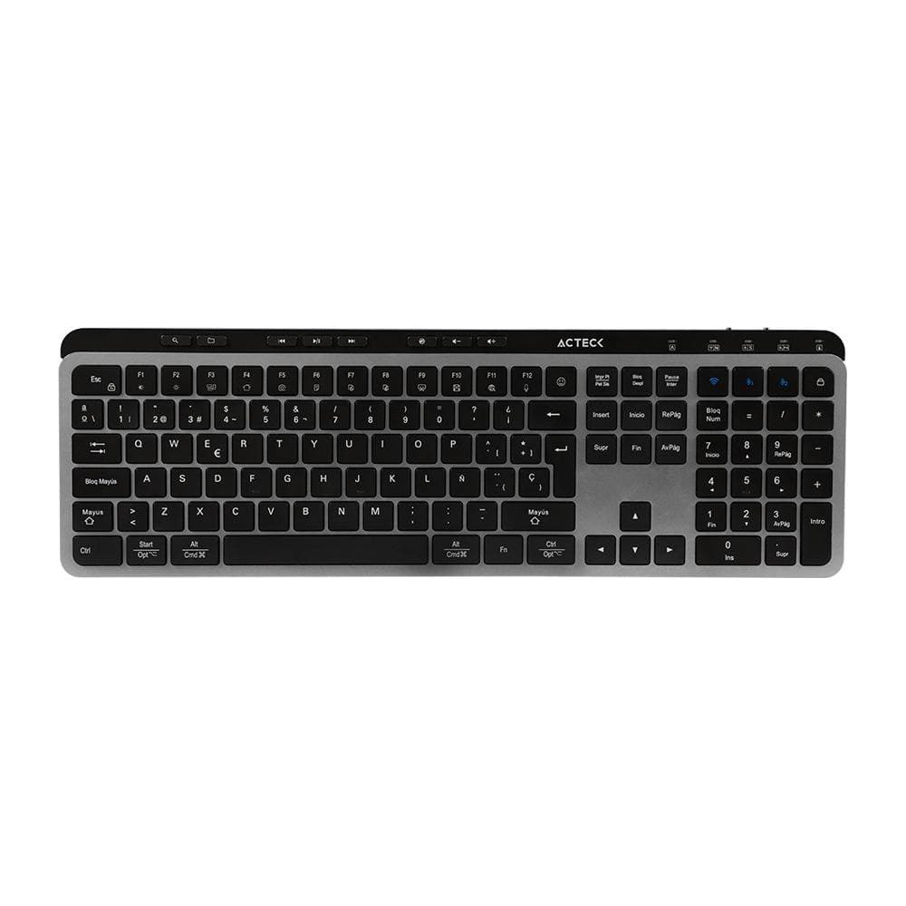 ACTECK Teclado Inalámbrico 2.4hz Inspire Krea TI755 Acteck Elite Series Teclado Inalámbrico Dongle 2.4Mhz, Rango 10m, Bluetooth 5.1, USB A- USB C, 3 Dispositivos