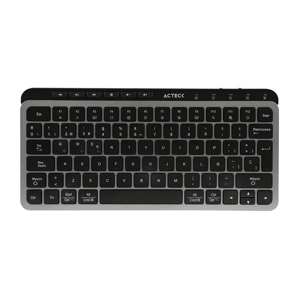 ACTECK Teclado Inalámbrico 2.4hz Inspire Krea TI750 Acteck Elite Series Teclado Inalámbrico Dongle 2.4Mhz, Rango 10m, Bluetooth 5.1, USB A- USB C, 3 Dispositivos