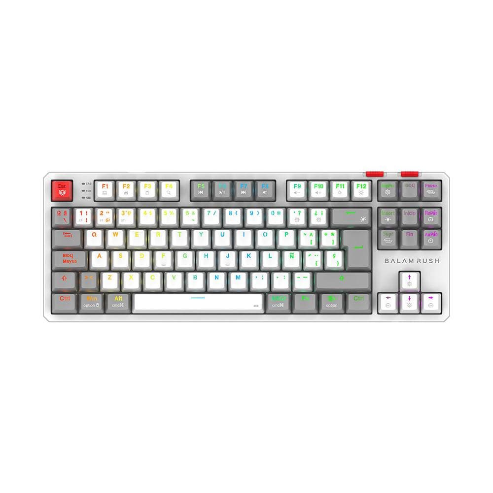 Balam Rush Teclado Gamer Inalámbrico LEVEL PRO GK990 Balam Rush Legend Series, Color Blanco/Gris. BR-940375
