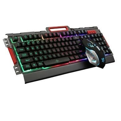 BROBOTIX Kit de Teclado y Mouse Gaming BROBOTIX 188533-2, USB, alámbrico, color humo