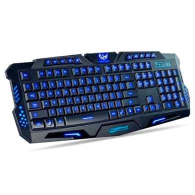 BROBOTIX Teclado Iluminado, RGB, Ergonómico, Multimedia, Alámbrico USB, Negro (Inglés), 420028 BROBOTIX