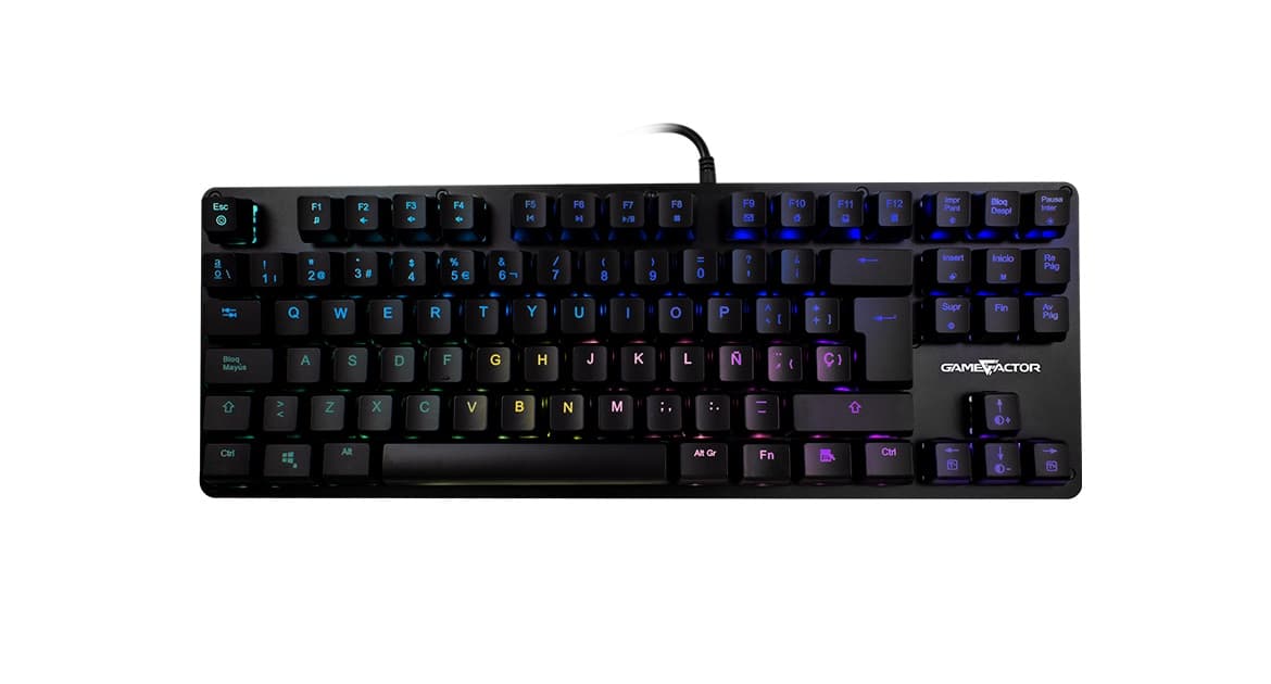 GAME FACTOR Teclado Mecánico GAME FACTOR KBG500-RD, Alámbrico, Español, Negro, RGB