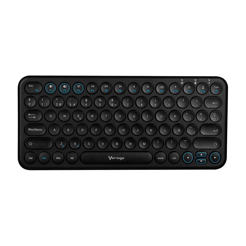 VORAGO Teclado Inalambrcio Vorago MOD.KBW-400 Bluetooth de dos canales, conecta tres dispositivos diferentes al mismo tiempo,a batería recargable de 400 mAh
