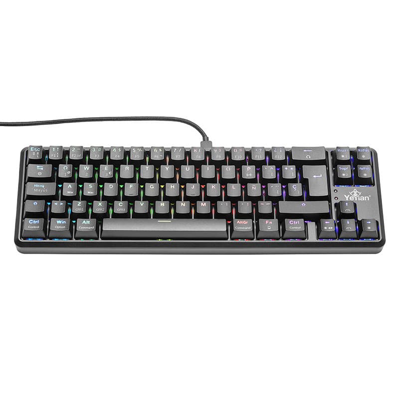Yeyian YEYIAN, TECLADO GAMER AKIL S3500, SWITCH AZUL, 69 TECLAS, ANTI GHOSTING Y N-KEY, LED RGB DE ARCOIRIS, 18 EFECTOS, IP42, USB, BATERIA INT YTM-28210B