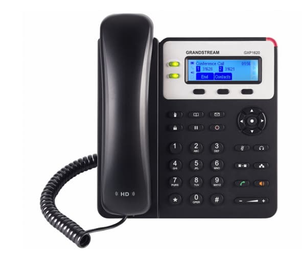 Grandstream Teléfono IP de 2 líneas con 2 cuentas SIP, Ethernet con Poe, conferencia de 3 vías, SIP, incluye su fuente de alimentación