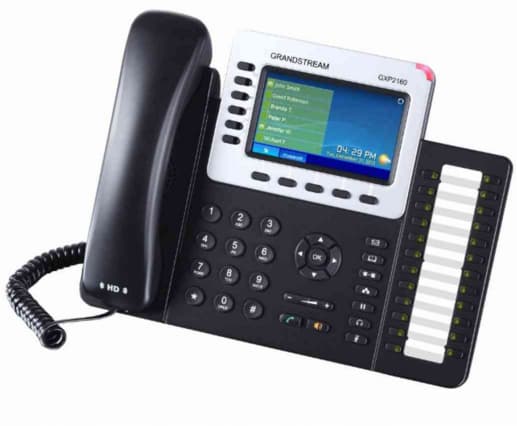 Grandstream Teléfono IP de 6 líneas con 6 cuentas SIP, Gigabit con Poe, conferencia de 5 vías, SIP, Bluetooth, incluye su fuente de alimentación