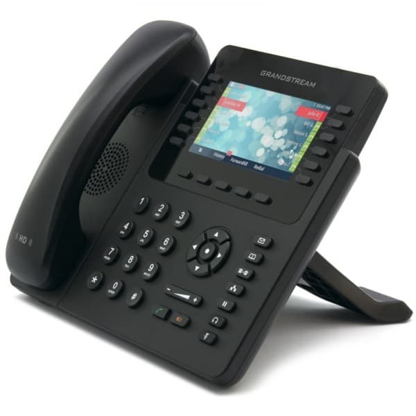 Grandstream Teléfono IP de 12 líneas con 6 cuentas SIP, Gigabit con Poe, conferencia de 5 vías, SIP, Bluetooth, incluye su fuente de alimentación