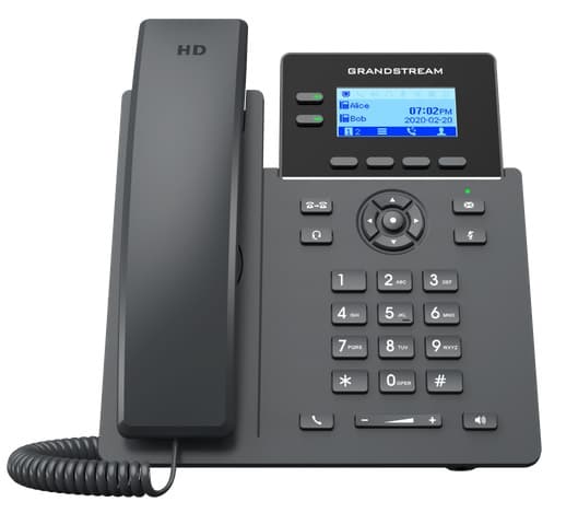 Grandstream Teléfono IP de 2 líneas con 4 cuentas SIP, conferencia de 5 vías, Ethernet con Poe pero NO incluye su fuente de alimentación