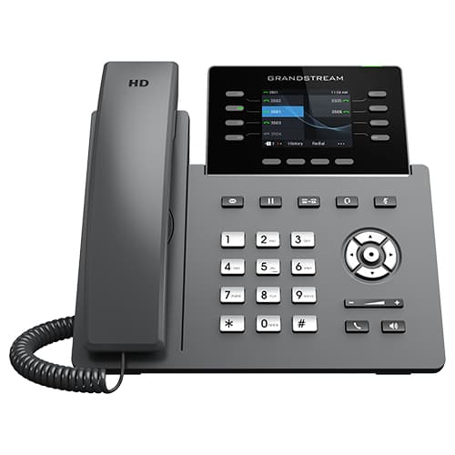 GRANDSTREAM Teléfono IP Profesional Carrier de 8 líneas con 6 cuentas SIP, WiFi, Bluetooth, GDMS, Gigabit con Poe