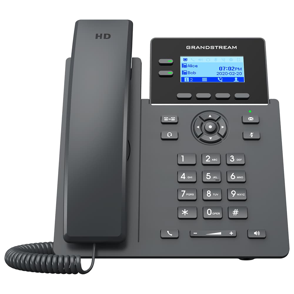 GRANDSTREAM Teléfono IP de 2 líneas con 4 cuentas SIP, conferencia de 5 vías, iFi, Ethernet con Poe pero NO incluye su fuente de alimentación