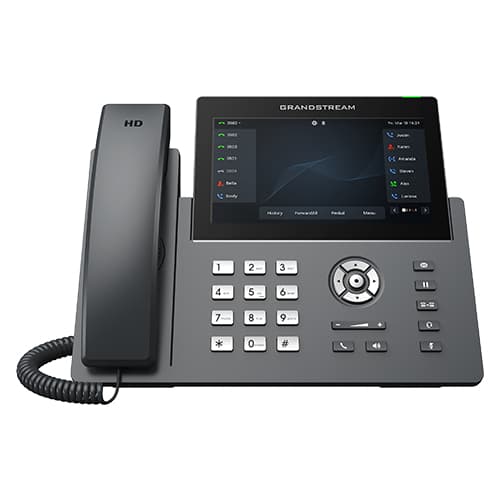 GRANDSTREAM Teléfono IP Profesional Carrier de 12 líneas con 6 cuentas SIP, WiFi, Bluetooth, Pantalla táctil 7 pulgadas, GDMS, Gigabit con Poe