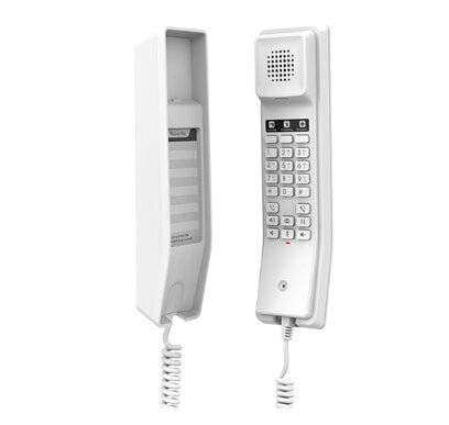 Grandstream Teléfono IP Hotelero, 2 líneas con 2 cuentas SIP, conferencia de 3 vías, Poe, GDMS, color blanco