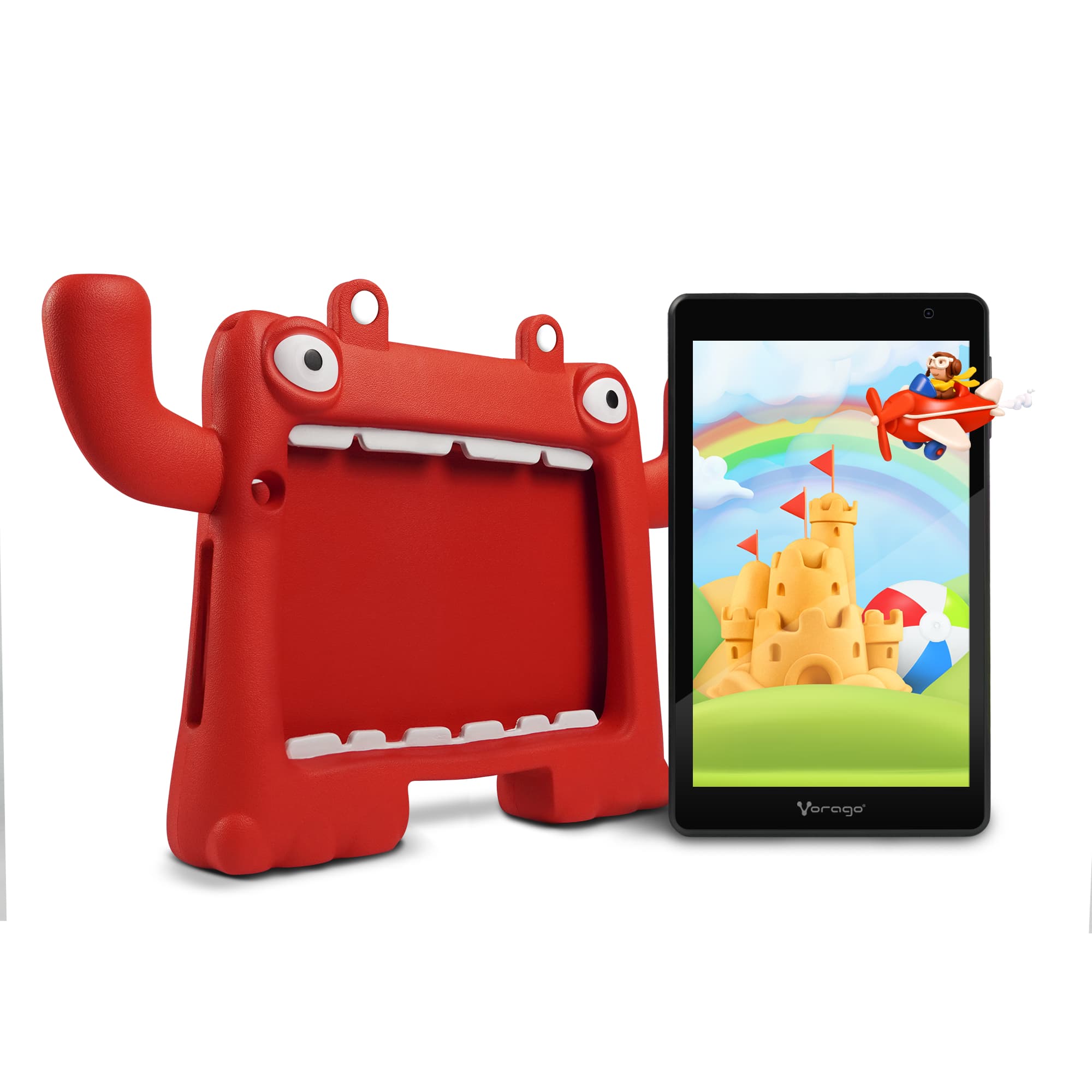 VORAGO TABLET VORAGO PAD-8 KIDS ANDROID 13 QUADCORE 4GB 64GB DUALCAM WIFI BT GMS FUNDA ROJA