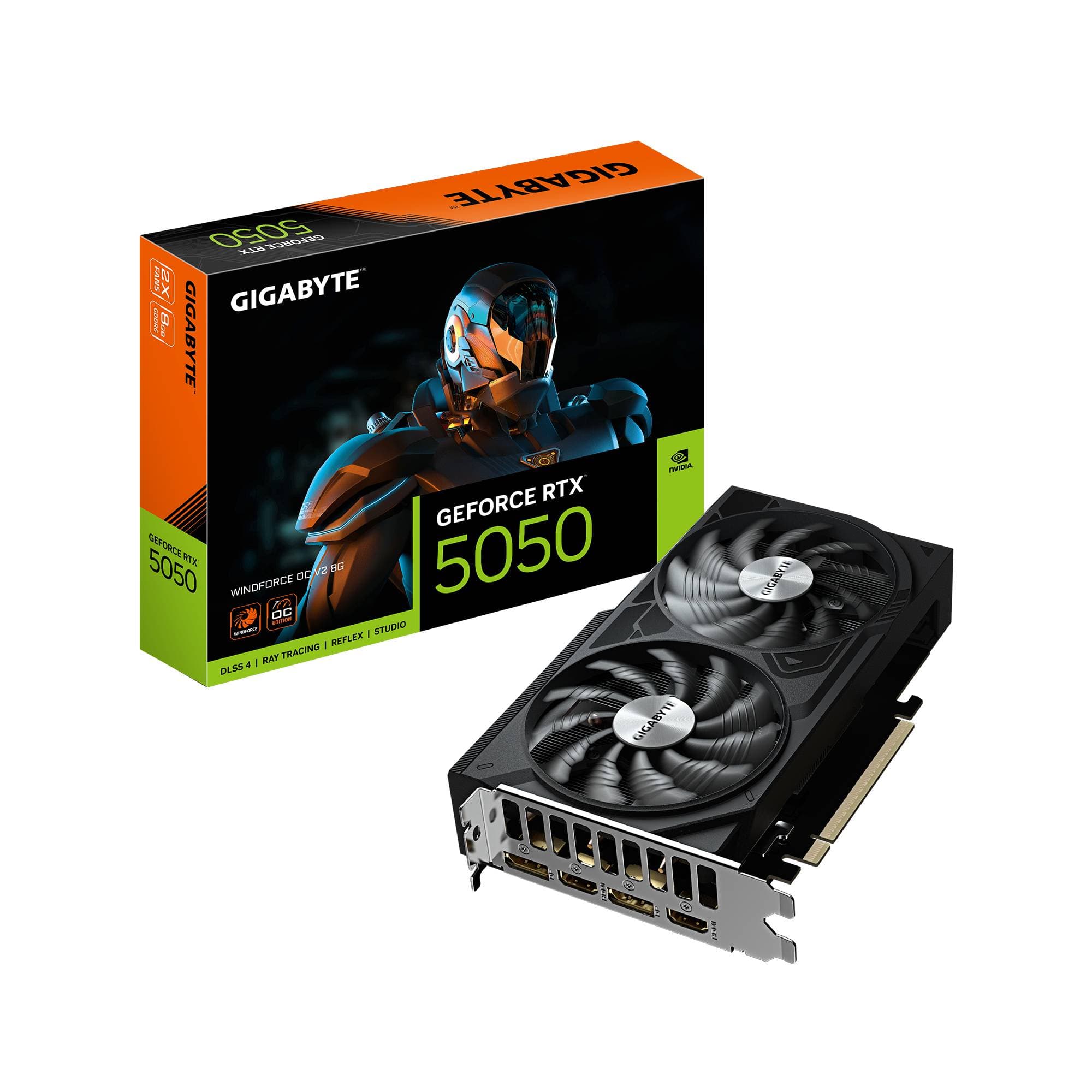 GIGABYTE TARJETA DE VIDEO GIGABYTE GV-N5050WF2OCV2-8GD, RTX 5050, 8GB, 128 BITS, GDDR6, PCI-E 5.0