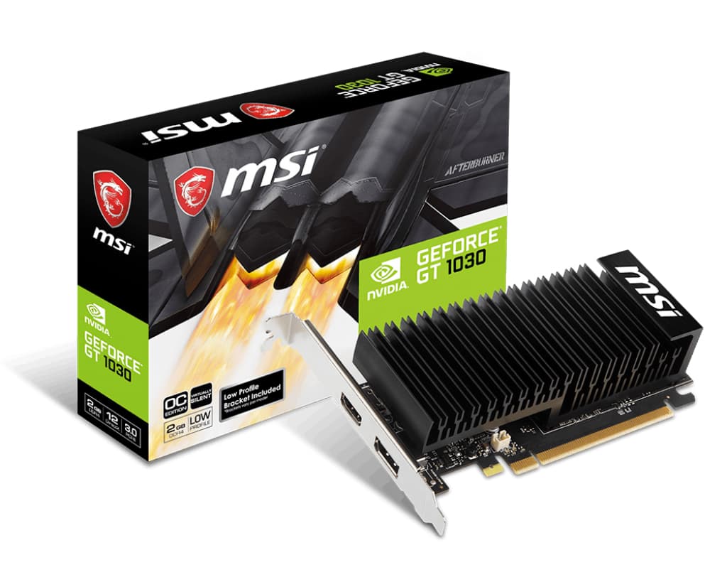 MSI Tarjeta de Video MSI GT 1030 SGD4 LP OC, 2 GB GDDR4, NVIDIA, GeForce GT 1030, 2GB, GDDR4, PCI Express x16 3.0