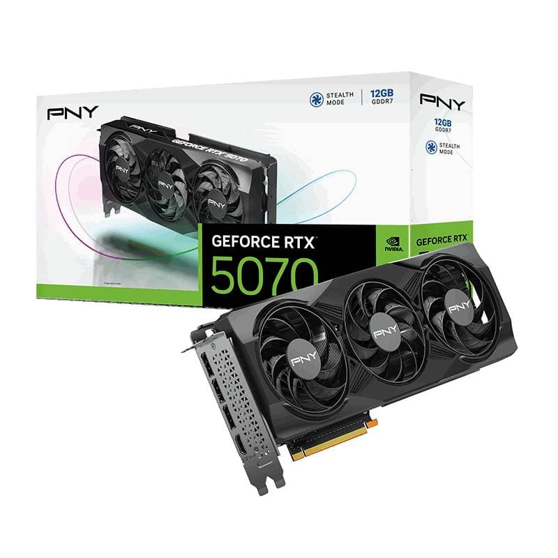 PNY PNY GEFORCE RTX5070 12GB Tarjeta gráfica PNY GeForce RTX 5070 Triple Fan OC 12G (VCG507012TFXPB1)