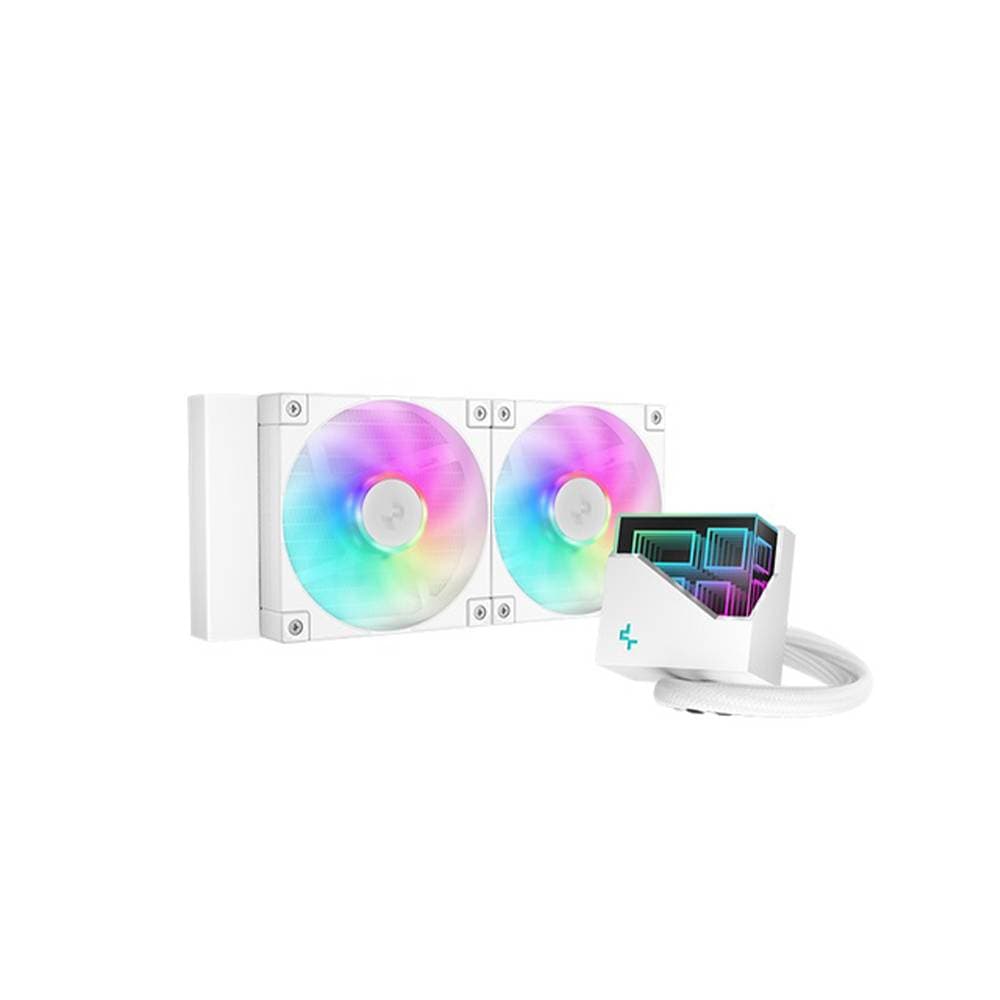 DeepCool Enfriamiento Liquido DeepCool LT240 ARGB , 2 x 120mm, 600-2400 RPM Blanco R-LT240-WHAMNC-G-1