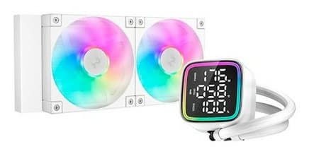 DeepCool Enfriamiento Liquido Gaming DEEPCOOL LD240 WH (R-LD360-WHDMMN-G-1),ARGB, Blanco, 240mm, 2400RPM, Socket LGA 1851,1700/ AM5