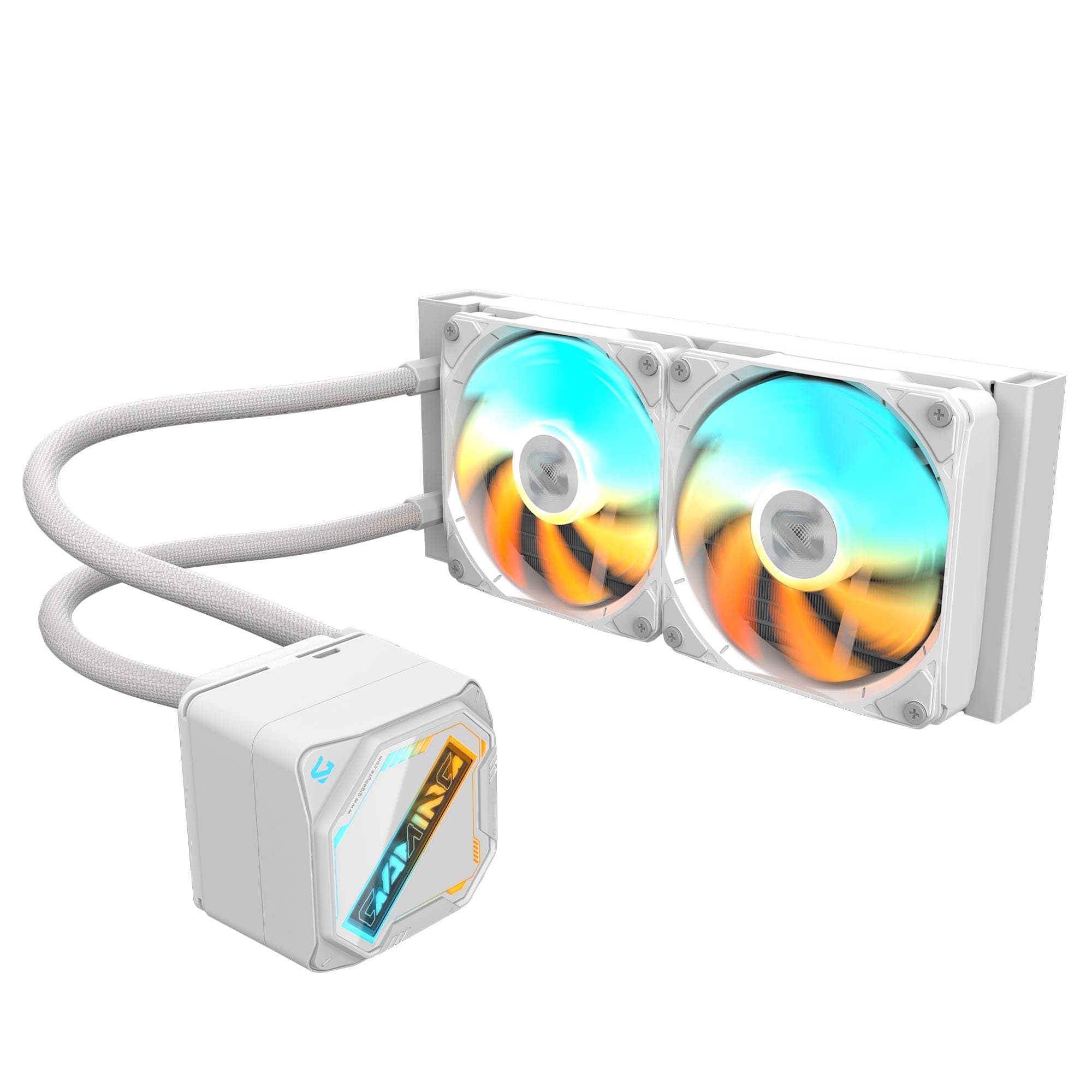 GIGABYTE ENFRIAMENTO LIQUIDO GIGABYTE GME 240, 2200 RPM, 2VENTILADORES DE 120MM, BLANCO, PARA INTEL Y AMD