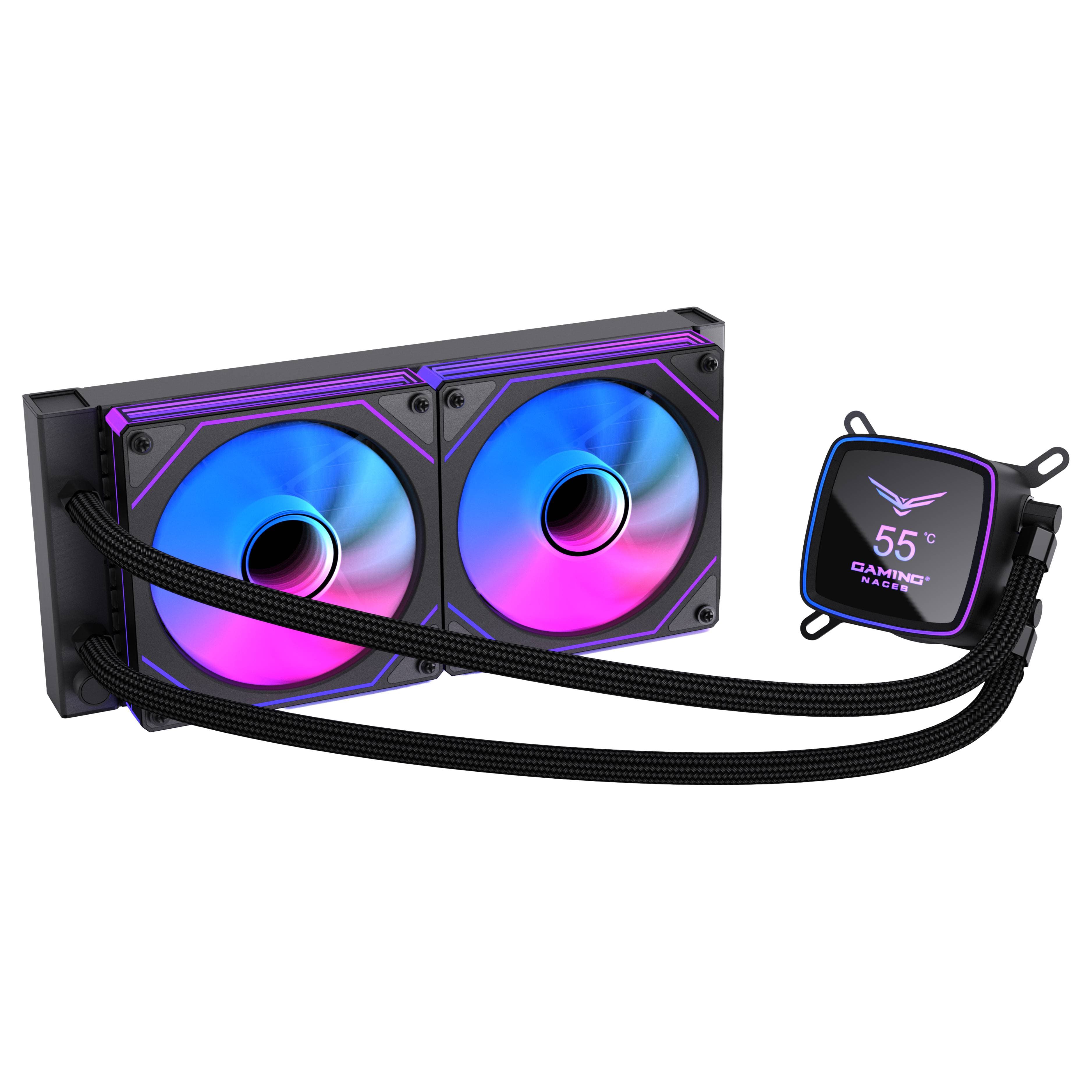 Naceb Gaming NACEB ENFRIAMIENTO LIQUIDO BOREAL 240MM PANTALLA DIGITAL ARGB NEGRO NA-0655N