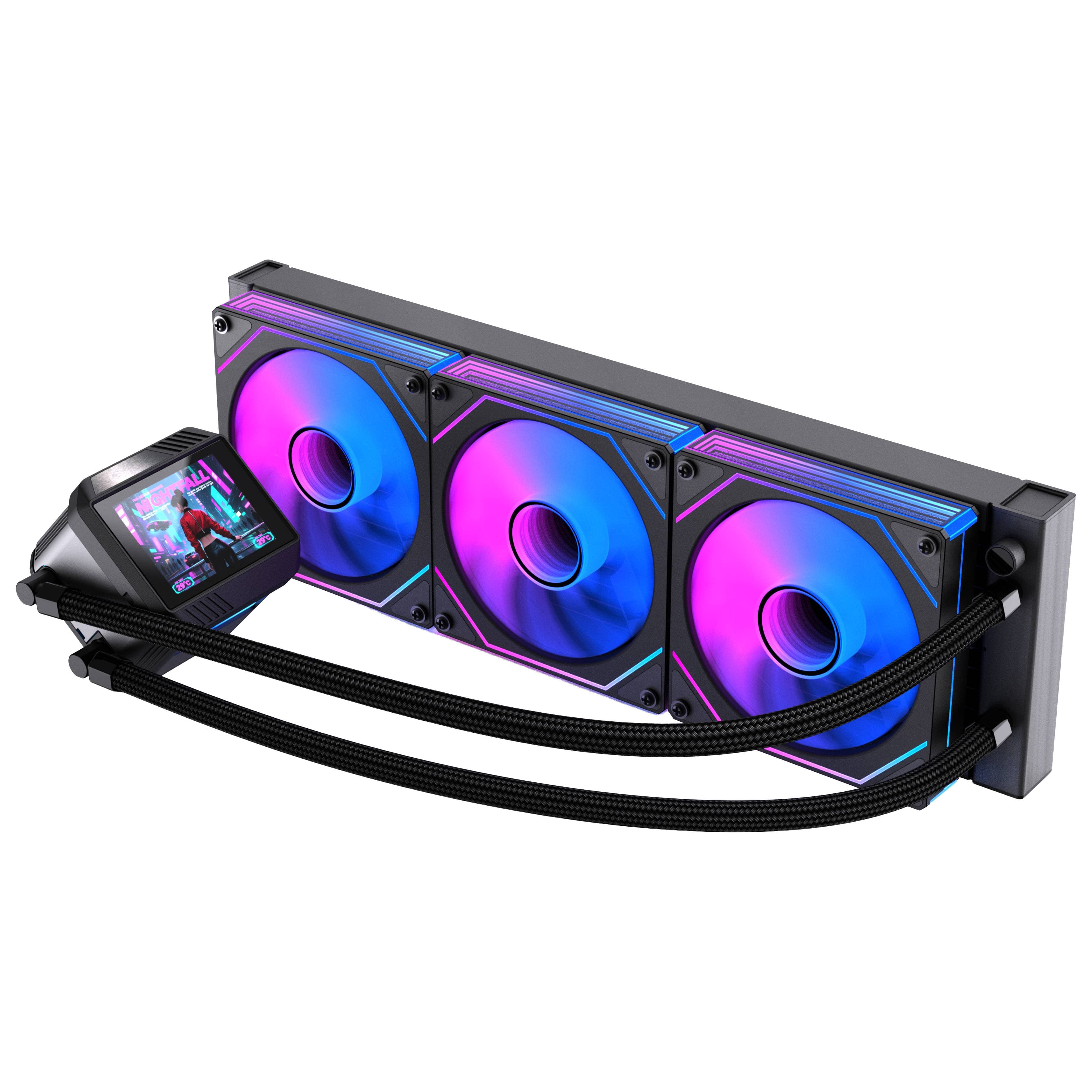 Naceb Gaming NACEB ENFRIAMIENTO LIQUIDO BOREAL 360MM PANTALLA LCD 2.8 PULGADAS ARGB NEGRO NA-0657N