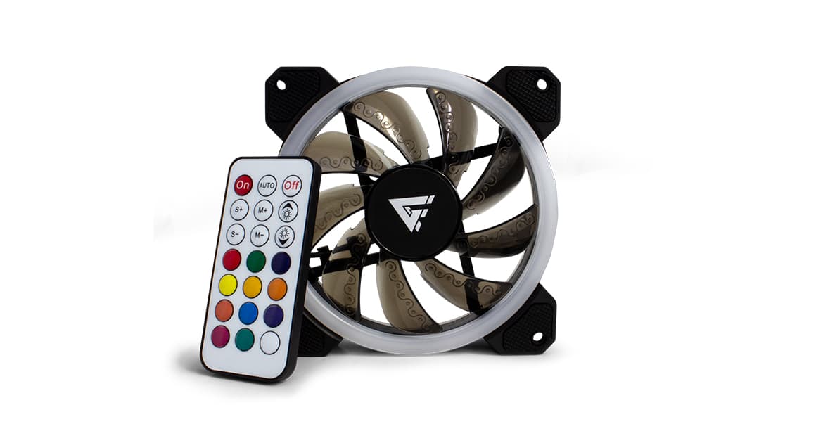 GAME FACTOR KIT VENTILADORES GAME FACTOR FKG400, 3 FANS 120MM, RGB, 2 TIRAS LED, CONTROL REMOTO