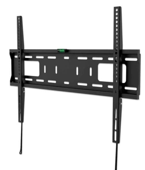 MANHATTAN 461986 Soporte para TV con montaje en pared, Soporta pantallas de 37 pulgadas a 70 pulgadas con peso de hasta 50 kg, diseño ultra delgado, negro