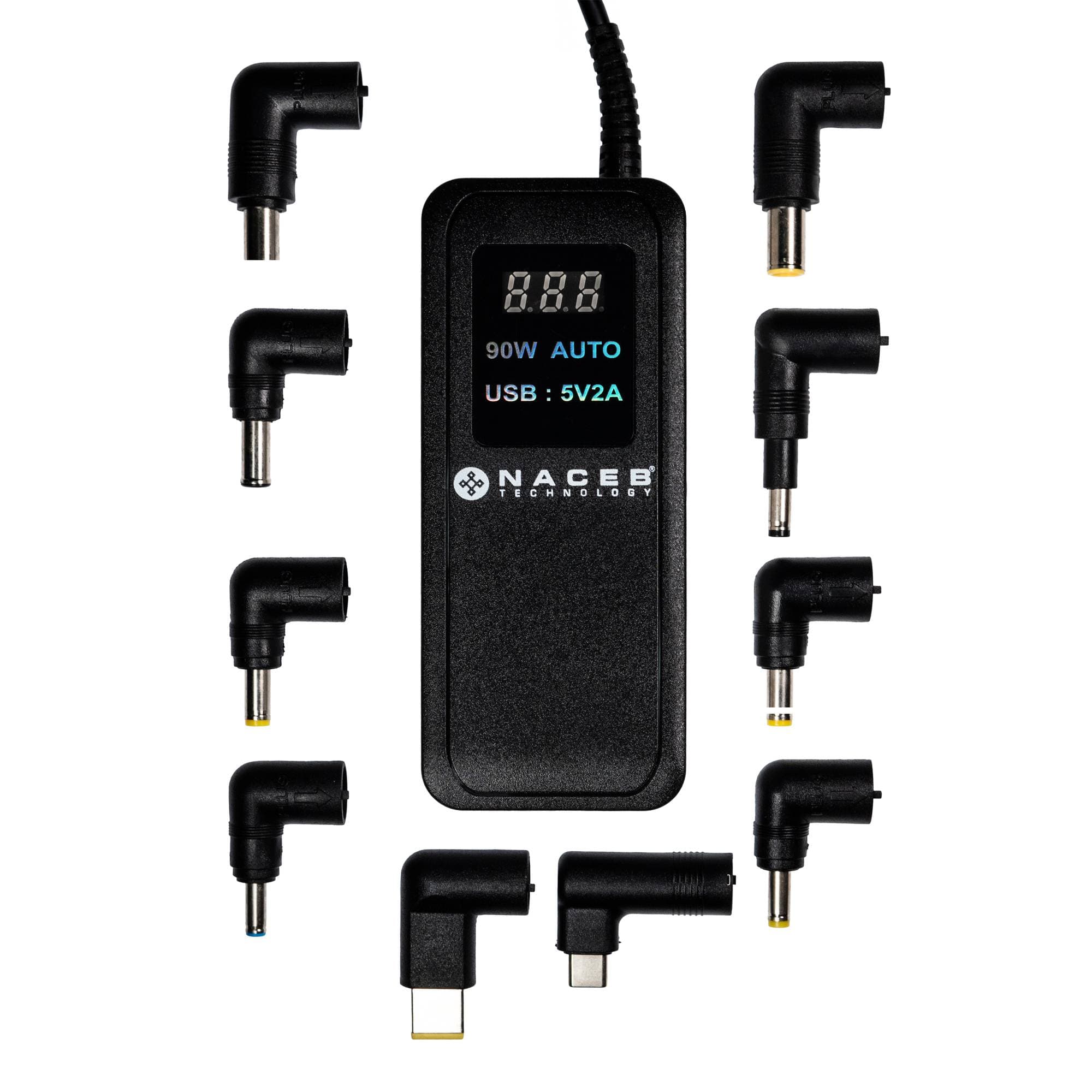 Naceb Technology Adaptador de corriente Naceb Technology, Negro, Adaptador de corriente, Universal