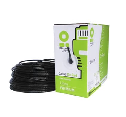 BROBOTIX Bobina UTP, CAT5e, 305 m, Exterior Con Gel, Negro, CCA, BROBOTIX 183055