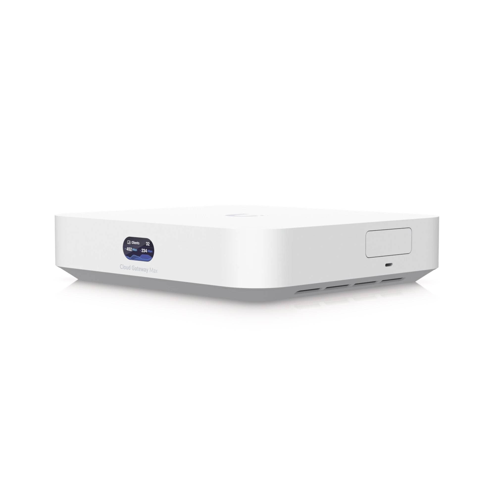 UBIQUITI Ubiquiti UCG-MAX - Cloud Gateway UniFi, 4 puertos LAN de 2.5GbE, 1 puerto intercambiable a WAN, 1 puerto WAN de 2.5GbE, Balanceo de carga, 1.5Gbps con IDS/