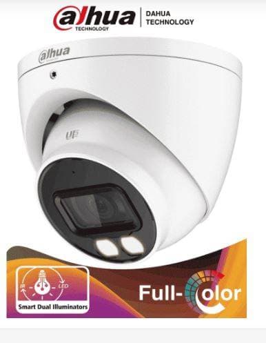 Dahua Technology DAHUA HAC-HDW1239TN-IL-A - Camara Domo de 2 MP/Dual Inteligente+Full Color/ 2.8 mm/ 107°/ Microfono/ WDR Real de 130 dB/ 40 Mts IR/ IP67
