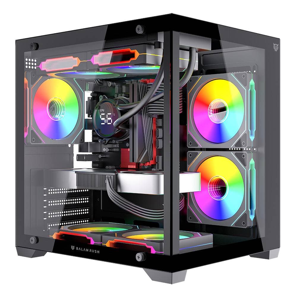 Balam Rush Gabinete Mini Torre TANK GLOW MAX 3900 Factor: Mini ITX, Panel Lateral de Crystal templado