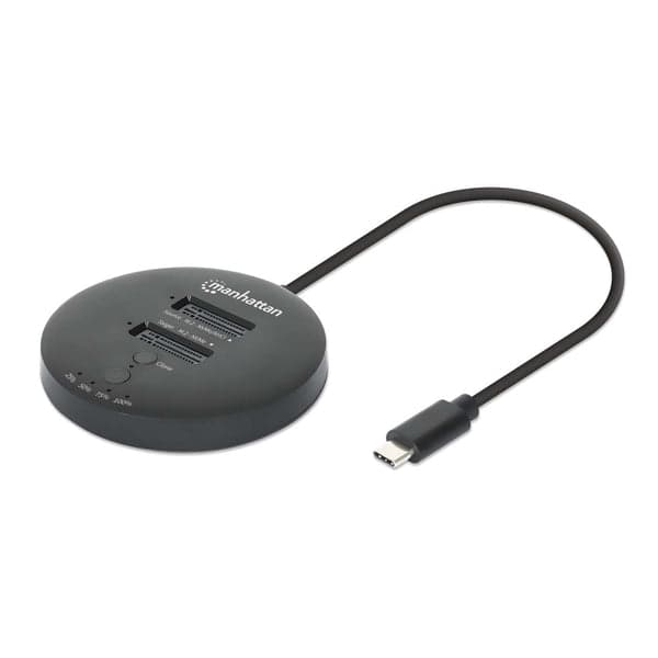 MANHATTAN Gabinete USB-C SSD (130752) MANHATTAN Estación de acoplamiento con 2 bahías para clonación de SSD M.2 NVMe de hasta 8 TB