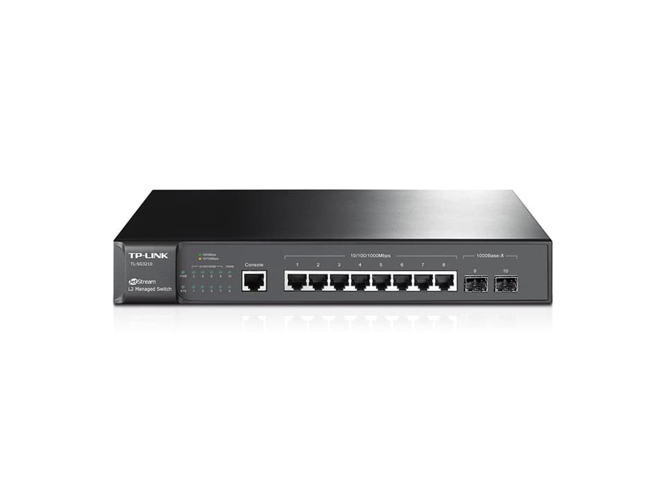 TP-LINK Switch Administrable TP-LINK, Negro, 10/100/1000Mbps, 8ptos, SG3210